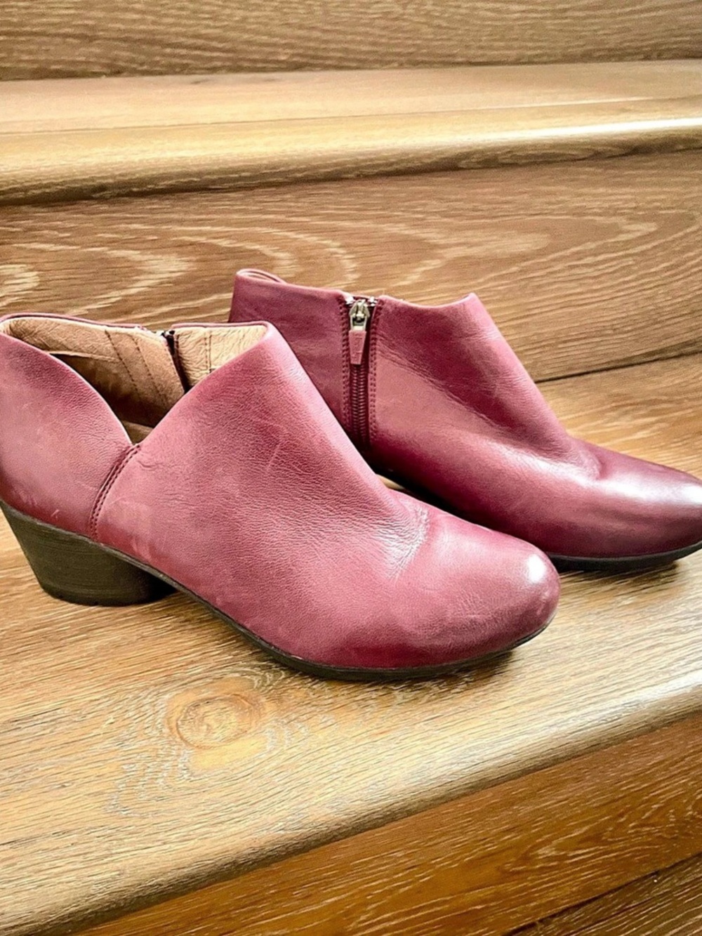 Dansko Bootie Leather Heeled Ankle Boots Burgundy US 9.5 - 10